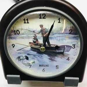 Relic Black and Brown Fishing Boat Wall Clock